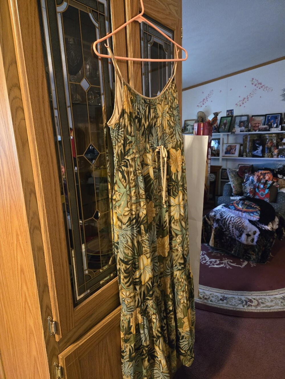 Robbie Bee Green and Yellow Tropical Maxi Dress